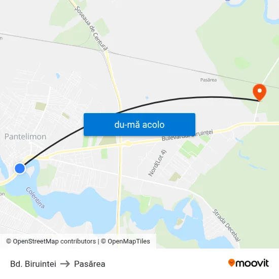Harta de Bd. Biruintei către Pasărea