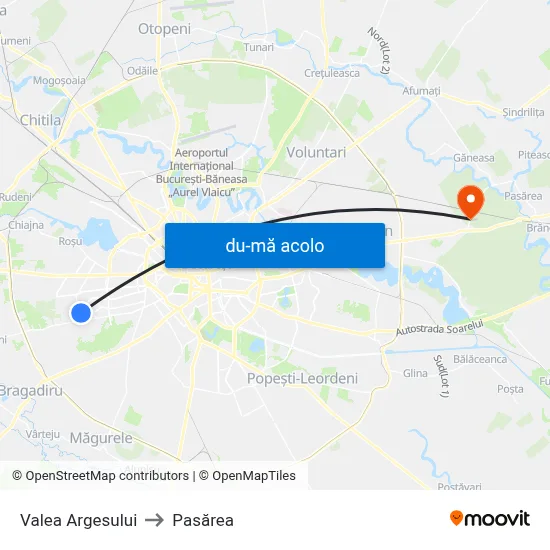 Harta de Valea Argesului către Pasărea