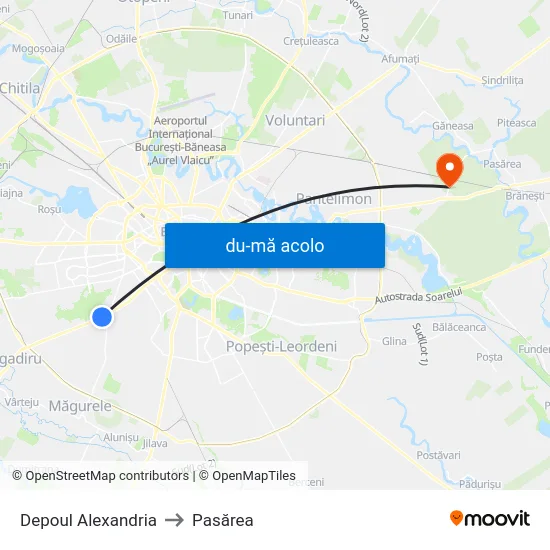 Harta de Depoul Alexandria către Pasărea