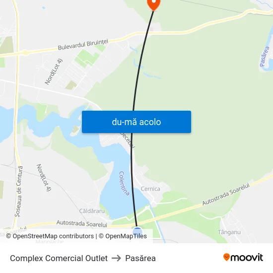 Harta de Complex Comercial Outlet către Pasărea