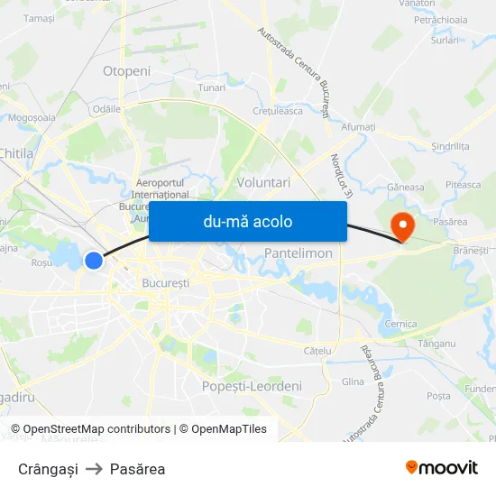Harta de Crângași către Pasărea