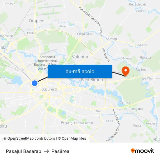 Harta de Pasajul Basarab către Pasărea