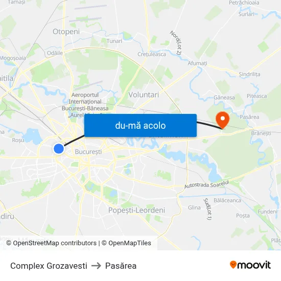 Harta de Complex Grozavesti către Pasărea