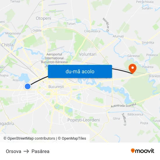 Harta de Orsova către Pasărea