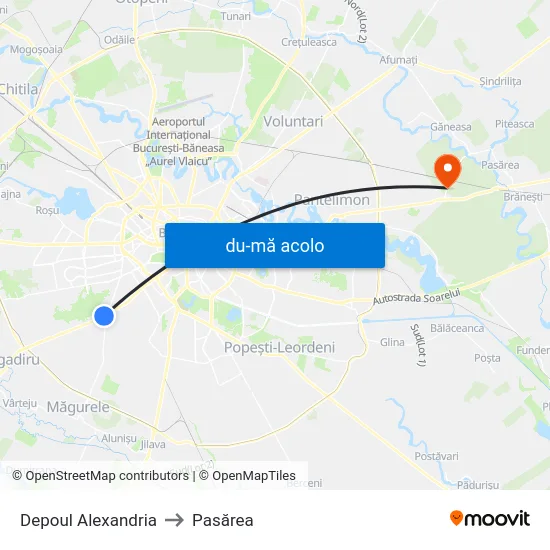 Harta de Depoul Alexandria către Pasărea