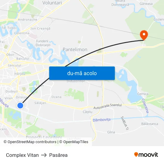 Harta de Complex Vitan către Pasărea