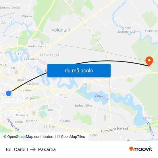 Harta de Bd. Carol I către Pasărea