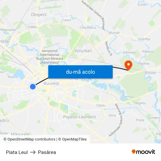Harta de Piata Leul către Pasărea
