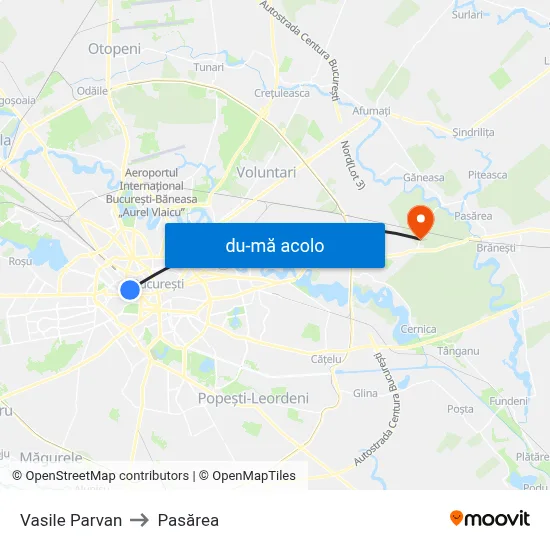 Harta de Vasile Parvan către Pasărea