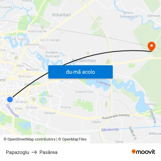 Harta de Papazoglu către Pasărea