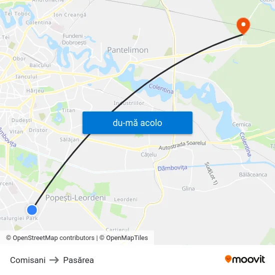 Harta de Comisani către Pasărea