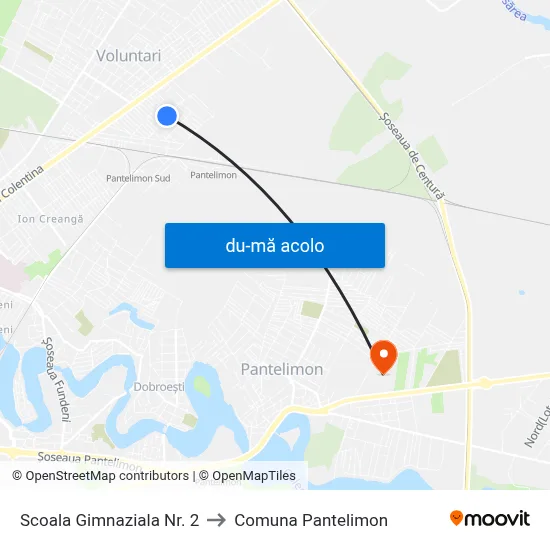 Harta de Scoala Gimnaziala Nr. 2 către Comuna Pantelimon