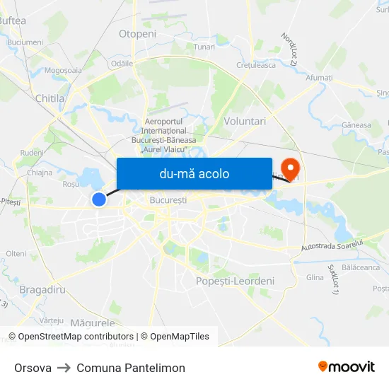 Harta de Orsova către Comuna Pantelimon