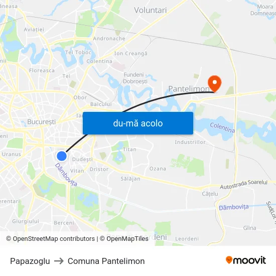 Harta de Papazoglu către Comuna Pantelimon