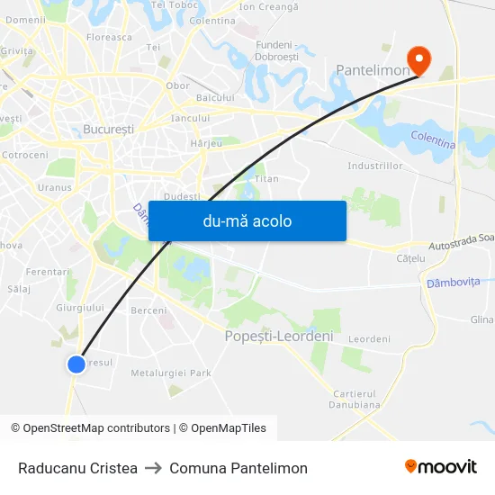 Harta de Raducanu Cristea către Comuna Pantelimon