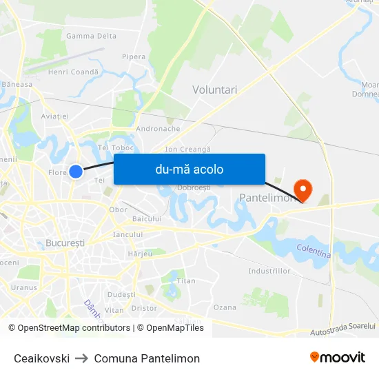 Harta de Ceaikovski către Comuna Pantelimon