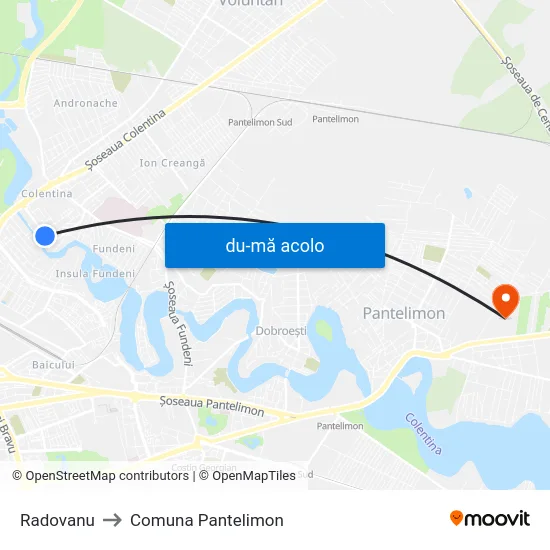 Harta de Radovanu către Comuna Pantelimon