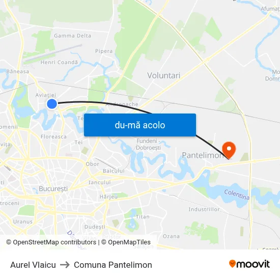 Harta de Aurel Vlaicu către Comuna Pantelimon