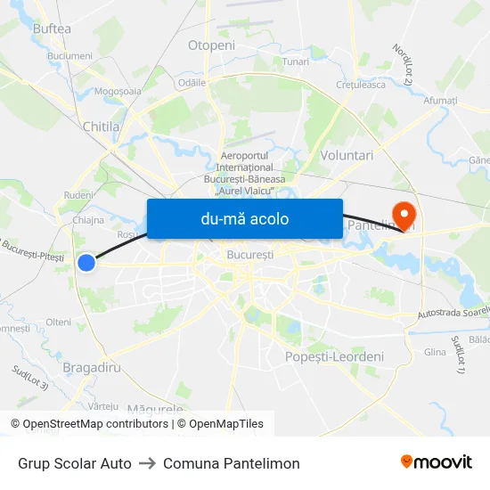 Harta de Grup Scolar Auto către Comuna Pantelimon
