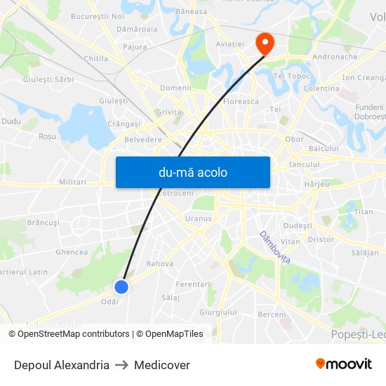Harta de Depoul Alexandria către Medicover