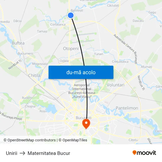 Harta de Unirii către Maternitatea Bucur