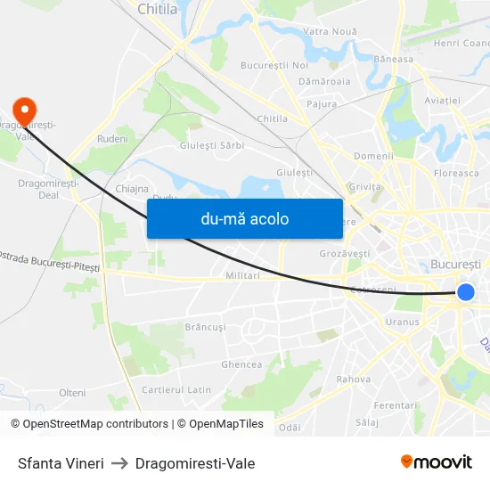 Harta de Sfanta Vineri către Dragomiresti-Vale