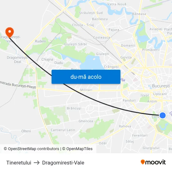 Harta de Tineretului către Dragomiresti-Vale