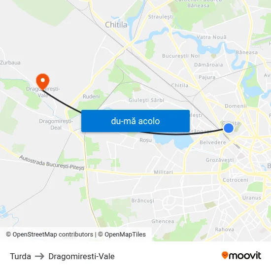 Harta de Turda către Dragomiresti-Vale