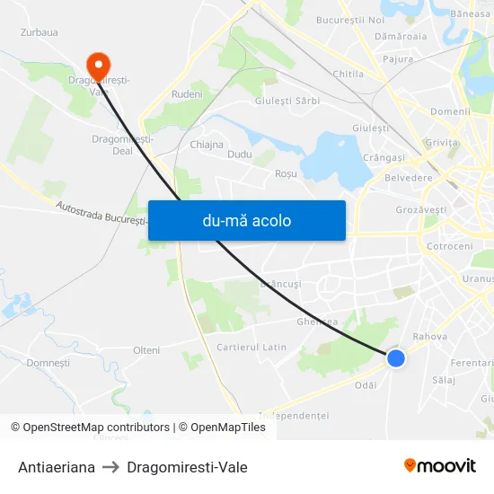 Harta de Antiaeriana către Dragomiresti-Vale