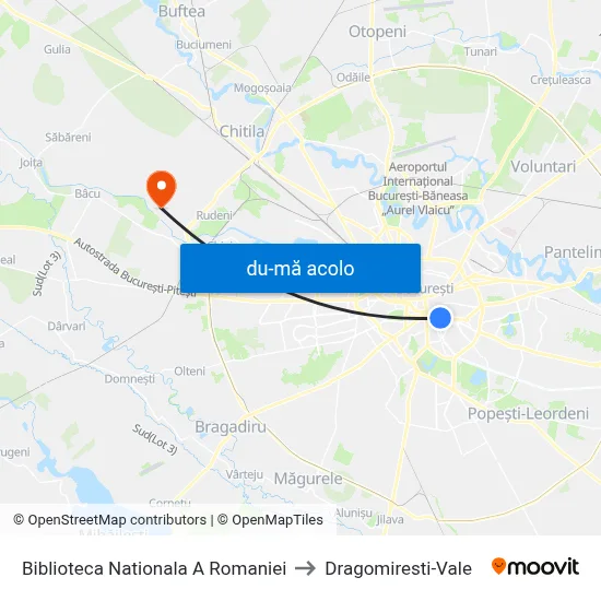 Harta de Biblioteca Nationala A Romaniei către Dragomiresti-Vale