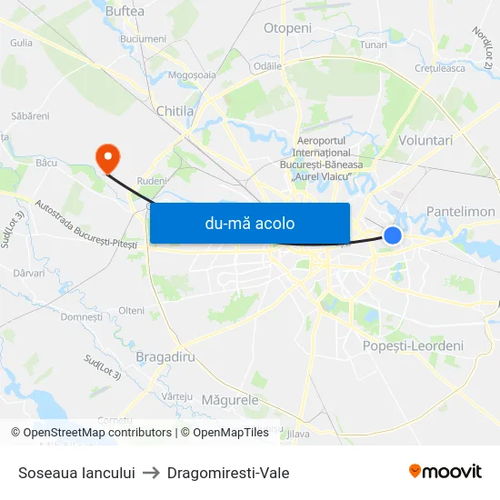 Harta de Soseaua Iancului către Dragomiresti-Vale
