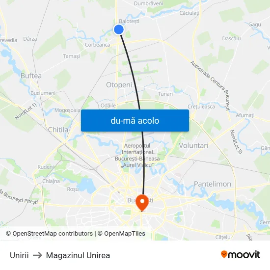 Harta de Unirii către Magazinul Unirea