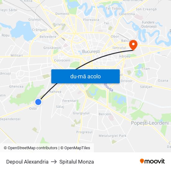 Harta de Depoul Alexandria către Spitalul Monza