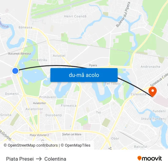 Harta de Piata Presei către Colentina