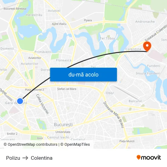 Harta de Polizu către Colentina