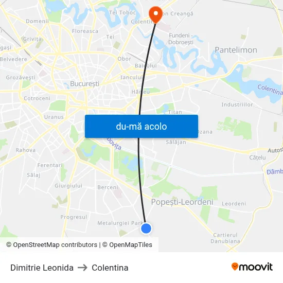 Harta de Dimitrie Leonida către Colentina