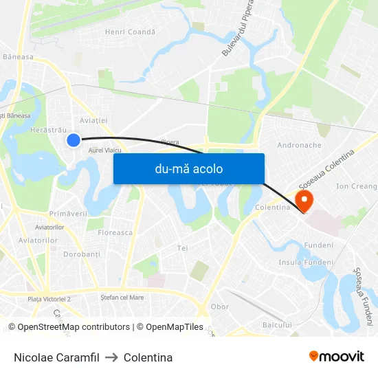 Harta de Nicolae Caramfil către Colentina