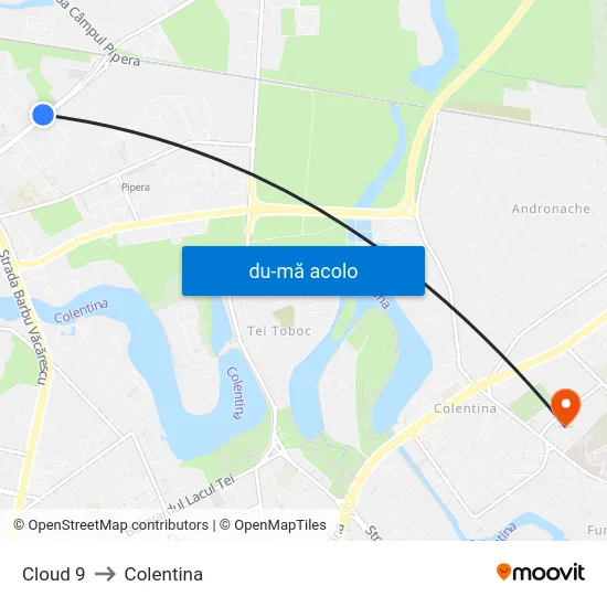 Harta de Cloud 9 către Colentina