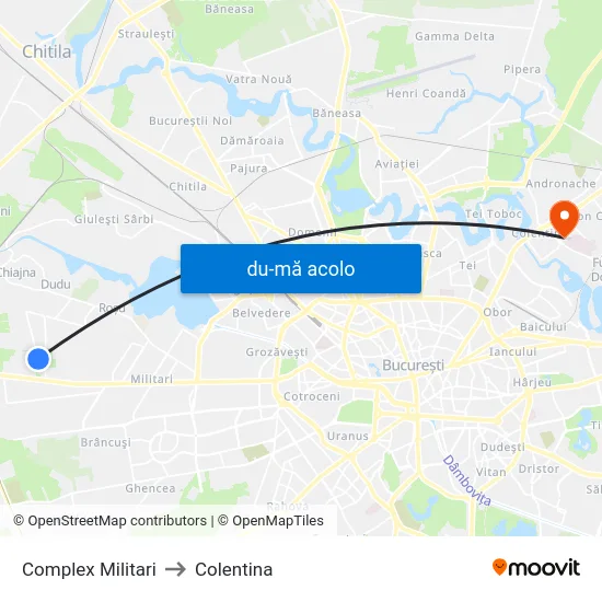 Harta de Complex Militari către Colentina