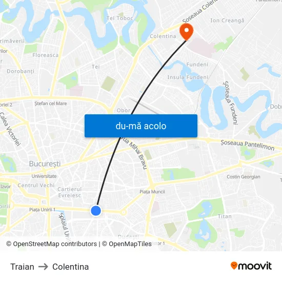 Harta de Traian către Colentina