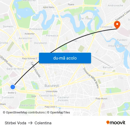 Harta de Stirbei Voda către Colentina