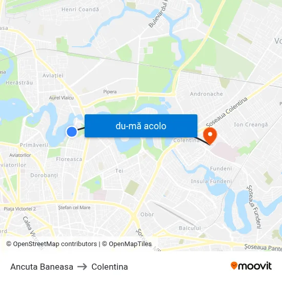Harta de Ancuta Baneasa către Colentina
