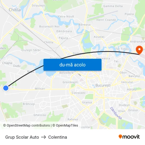 Harta de Grup Scolar Auto către Colentina