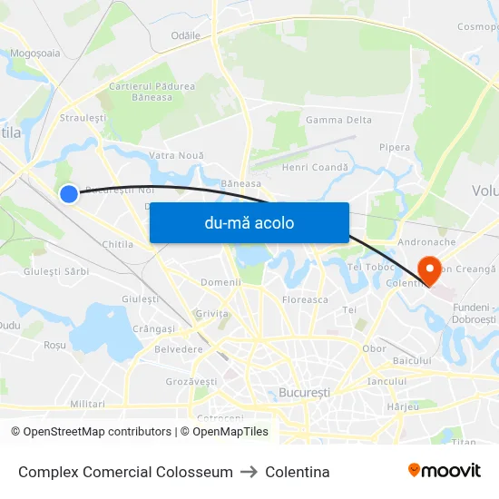 Harta de Complex Comercial Colosseum către Colentina
