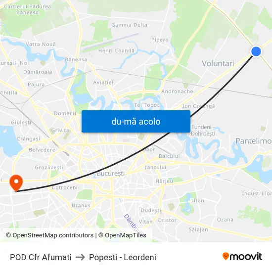 Harta de POD Cfr Afumati către Popesti - Leordeni