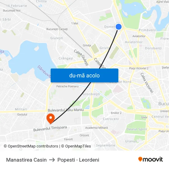Harta de Manastirea Casin către Popesti - Leordeni