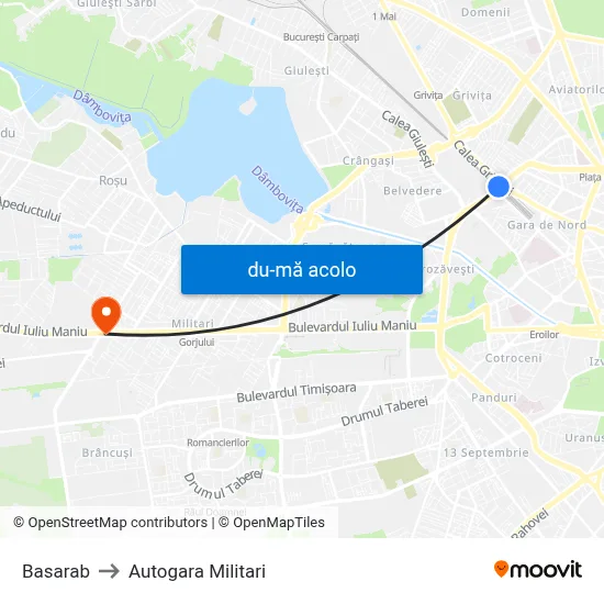 Harta de Basarab către Autogara Militari