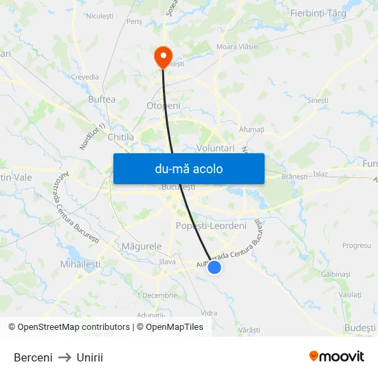 Harta de Berceni către Unirii
