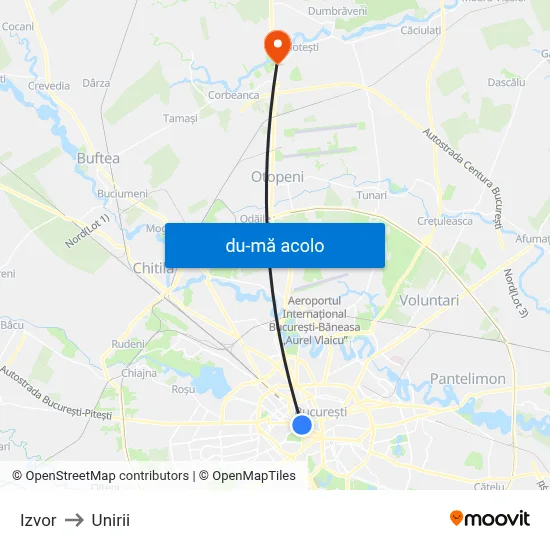 Harta de Izvor către Unirii