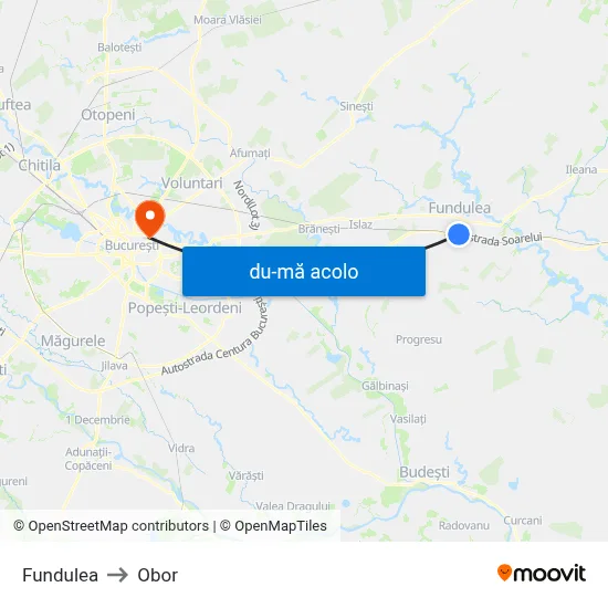 Harta de Fundulea către Obor